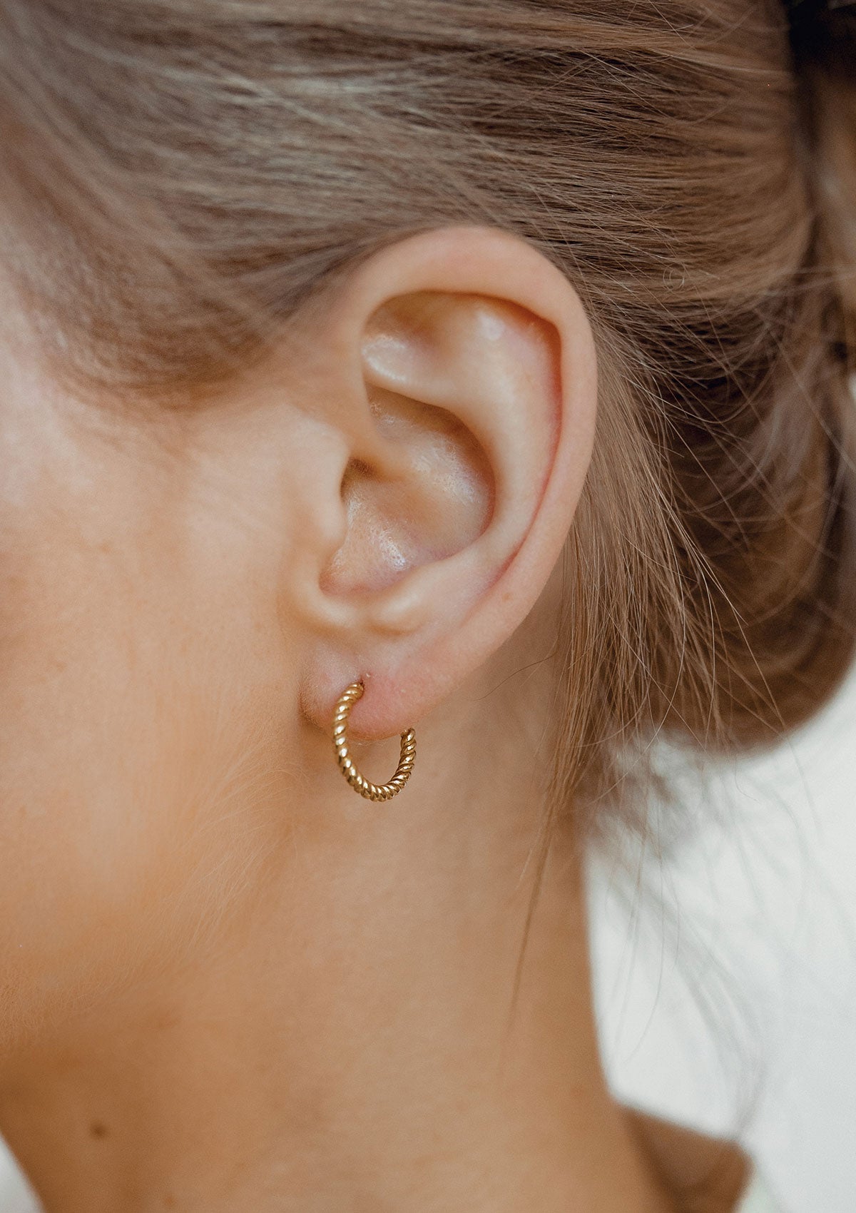 Pendientes de Aro Torcido Plata de Ley 925 en Oro